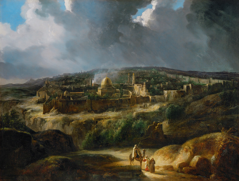 View of Jerusalem from the Valley of Jehoshaphat von Auguste Forbin