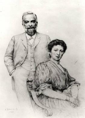 Adolphe Giraudon (1849-1929) and his wife, Claire 1907 cil o