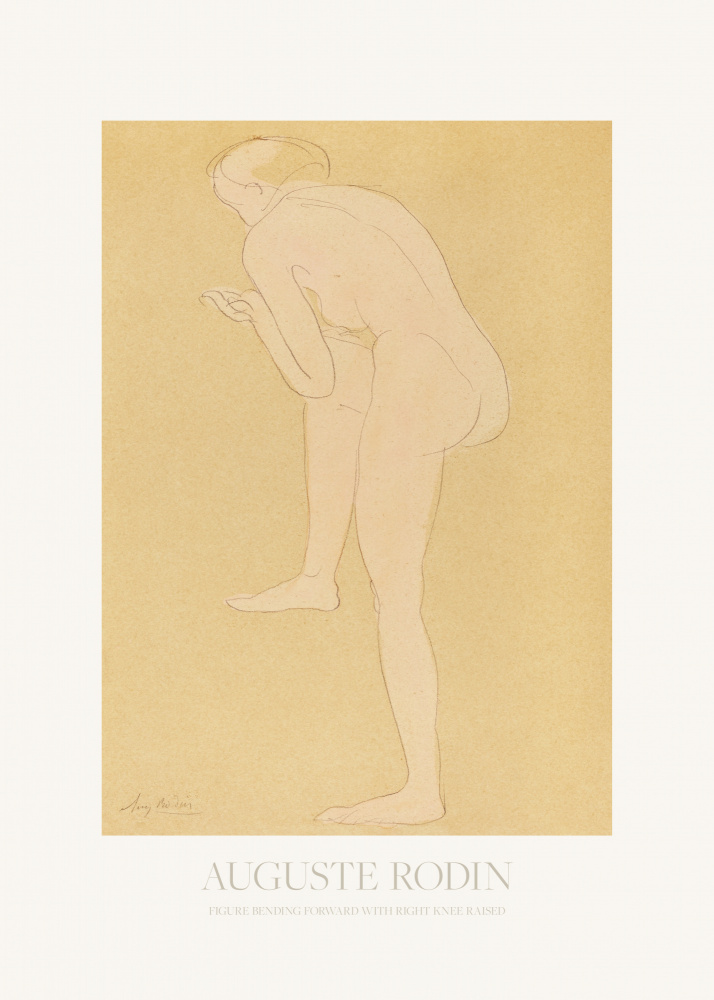 Figur,die sich mit erhobenem rechten Knie nach vorne beugt von Auguste Rodin