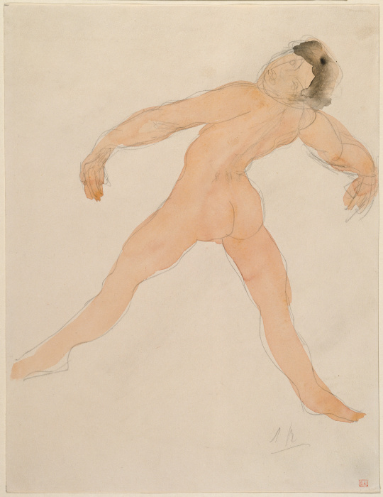 Tanzende mit nach hinten geworfenem Kopf, Rückansicht von Auguste Rodin