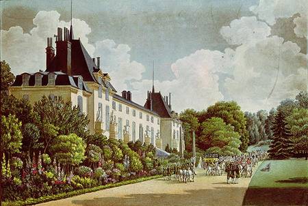 View of the Chateau de la Malmaison next to the park, from 'Views of the Malmaison' von Auguste Simon Garneray