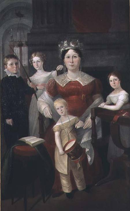 Portrait of Mrs John Piper and family von Augustus Earle