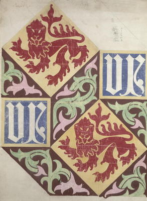 Floor design for the Houses of Parliament (gouache & pencil on paper) von Augustus Welby Northmore Pugin