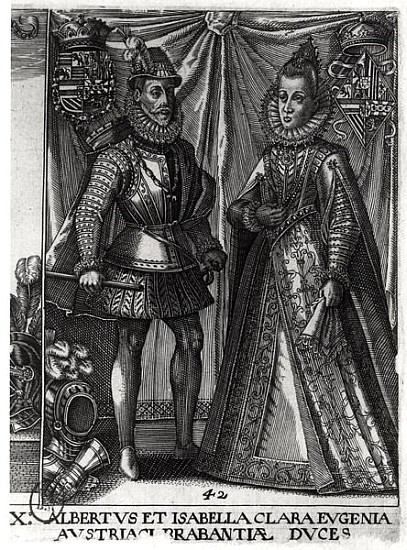 Portrait of Albert, Archduke of Austria (1559-1621) and his wife Isabella Clara Eugenia (1566-1633)  von Austrian School