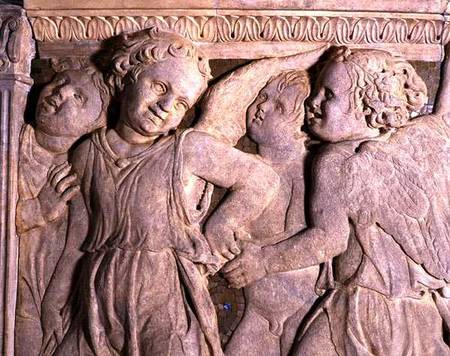 Detail from post-restoration panel No.I from the exterior pulpit of Prato Cathedral von B. di B. di