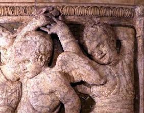 Detail of post-restoration panel No.IV from the exterior pulpit of Prato Cathedral 1438
