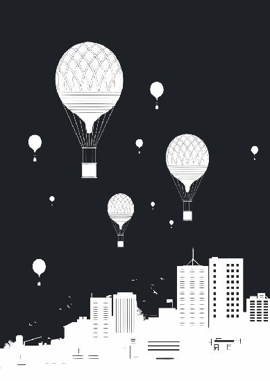Luftballons und die Stadt