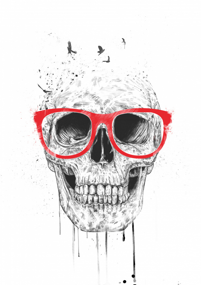 Totenkopf mit roter Brille von Balazs Solti