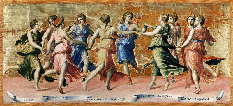 Apollo und die tanzenden Musen. von Baldassare Peruzzi