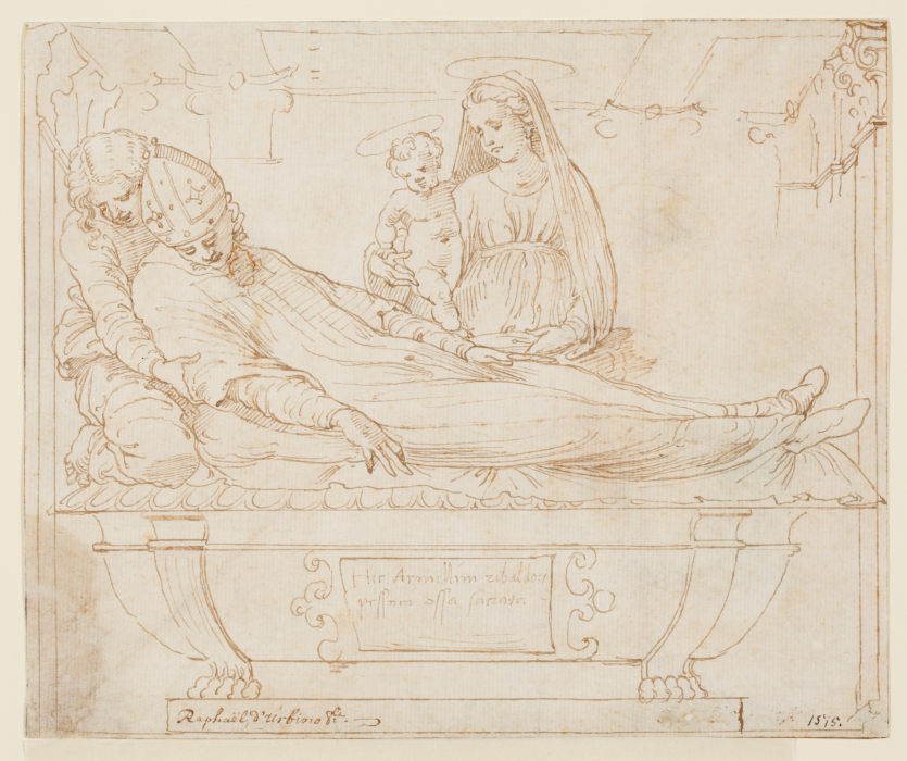 Entwurf für das Grabmal eines Bischofs (Kardinal Armellini?) von Baldassare Peruzzi