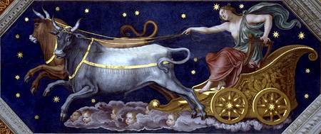 The Nymph Callisto on Jupiter's Chariot, ceiling decoration from the 'Sala di Galatea' von Baldassare Peruzzi