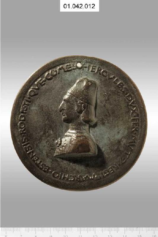 Medaille auf Herzog Ercole I. d'Este. Münzstand Ferrara, nach 1471 von Baldassare Estense