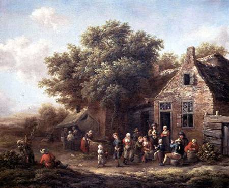 Peasants Merry-Making outside an Inn von Barend Gael or Gaal