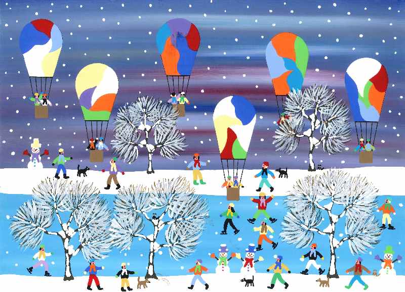 Balloons in the snow von Gordon Barker
