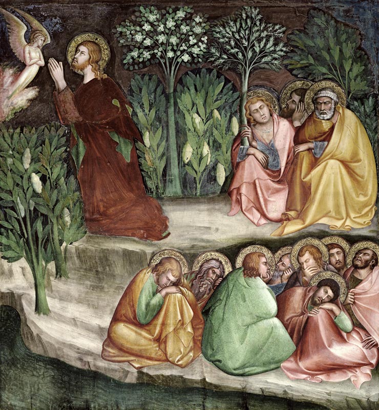Christ in the Garden of Gethsemane, from a series of Scenes of the New Testament (fresco) von Barna  da Siena