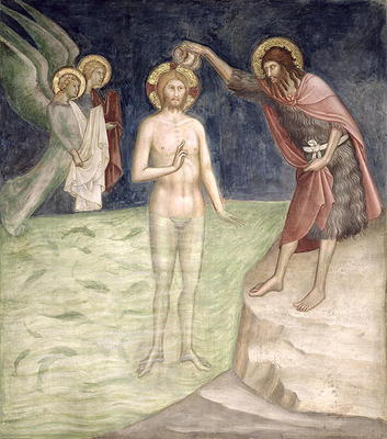 Baptism of Christ, from a series of Scenes of the New Testament (fresco) von Barna  da Siena