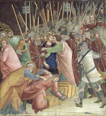 The Kiss of Judas, from a series of Scenes of the New Testament (fresco) von Barna  da Siena