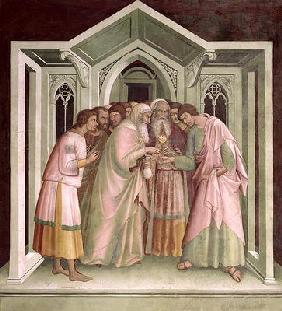 Judas Receiving Payment for his Betrayal, from a series of Scenes of the New Testament (fresco) 1797
