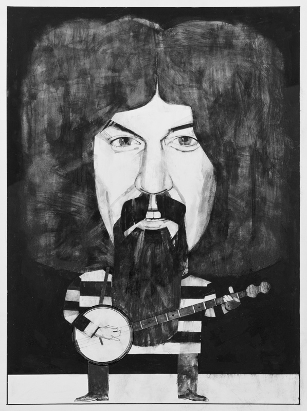 Portrait of Billy Connolly, illustration for The Listener, 1970s von Barry  Fantoni
