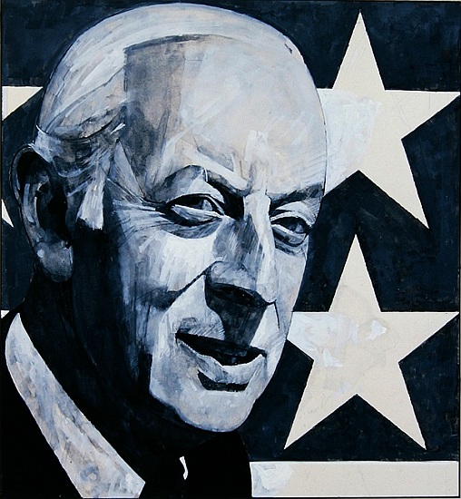 Portrait of Alistair Cooke, illustration for The Listener, 1970s von Barry  Fantoni