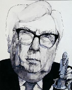 Portrait of Arthur Negus, illustration for The Listener, 1970s