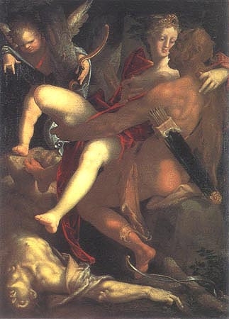 Herkules, Dejanira und der tote Nessus von Bartholomäus Spranger