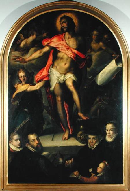 The Resurrection with Portraits of Nicolas Muller and his Family von Bartholomäus Spranger