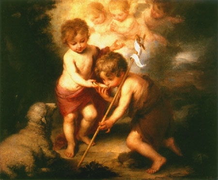 Das Christuskind labt den Johannesknaben von Bartolomé Esteban Perez Murillo