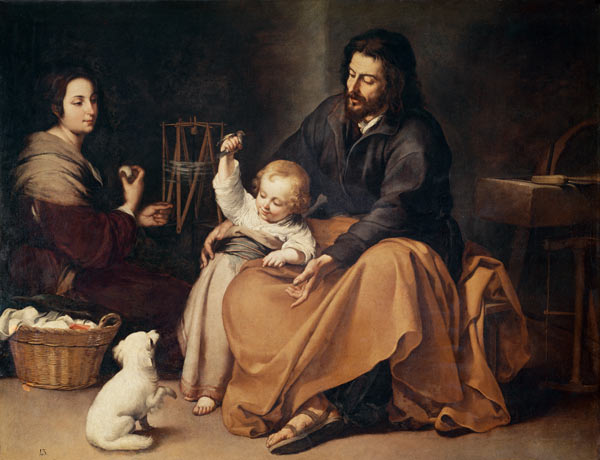 The Holy Family with the Little Bird von Bartolomé Esteban Perez Murillo