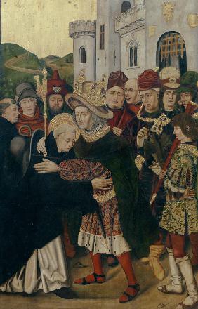 Ferdinand I. von Kastilien begrüßt Dominikus von Silos