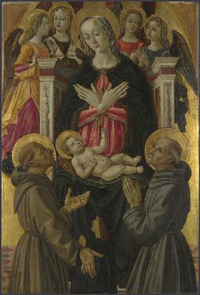 Madonna und Kind mit Heiligen, Engeln und Stifter (vom Altarbild: Madonna und Kind mit Heiligen)