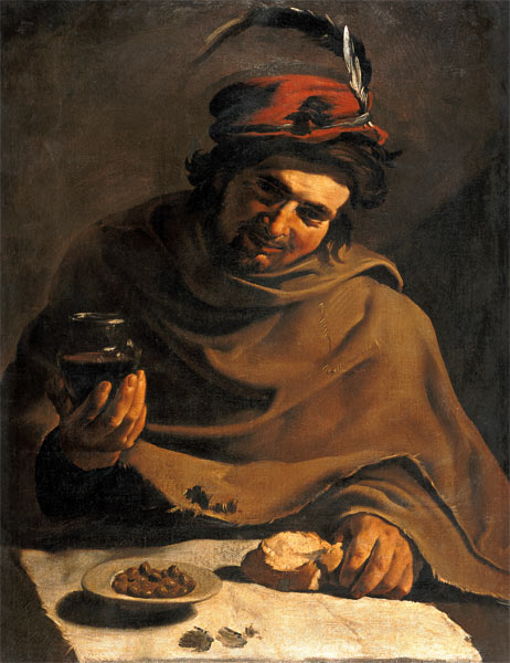 Mann beim Frühstück. von Bartolomeo Manfredi
