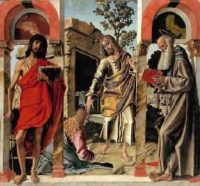 Der auferstandene Christus mit Maria Magdalena und den Heiligen Johannes dem Täufer und Hieronymus
