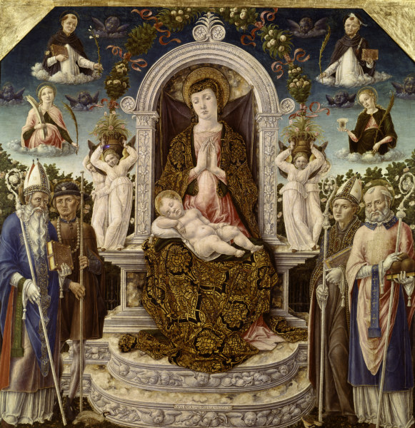 B.Vivarini /Mary w.Child & Saints/ Ptg. von Bartolomeo Vivarini