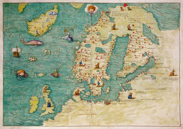 Nordeuropa, aus einem Weltatlas in 33 Karten, Venedig, 1. September 1553 (siehe auch 330952) von Battista Agnese