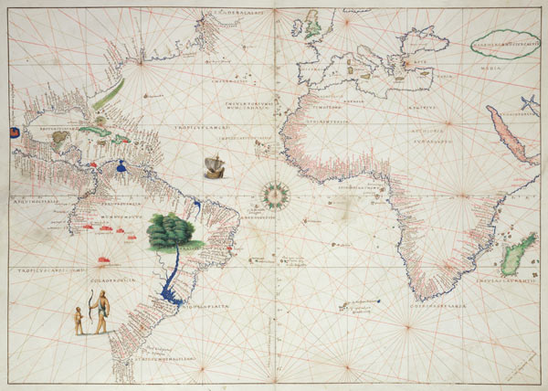 The New World, from an Atlas of the World in 33 Maps, Venice, 1st September 1553(see also 330961) von Battista Agnese