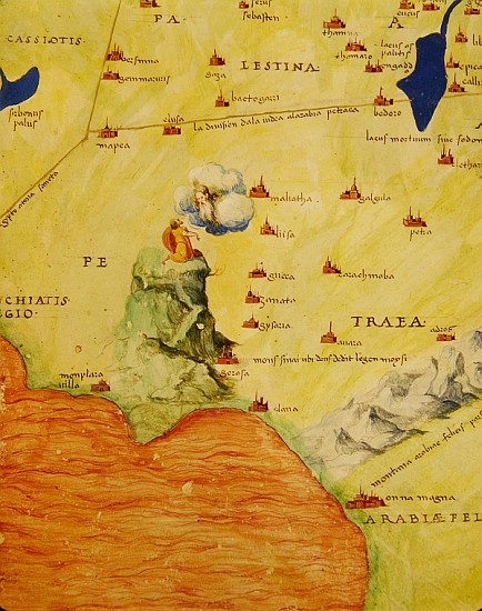 Mount Sinai and the Red Sea, from an Atlas of the World in 33 Maps, Venice, 1st September 1553(detai von Battista Agnese