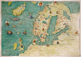 Nordeuropa, aus einem Weltatlas in 33 Karten, Venedig, 1. September 1553 (siehe auch 330952)