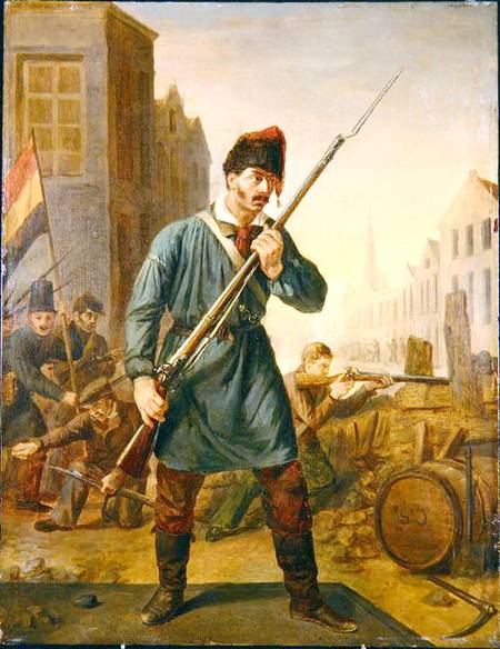 Soldier of the Belgian Revolution in 1830 von Belgian School