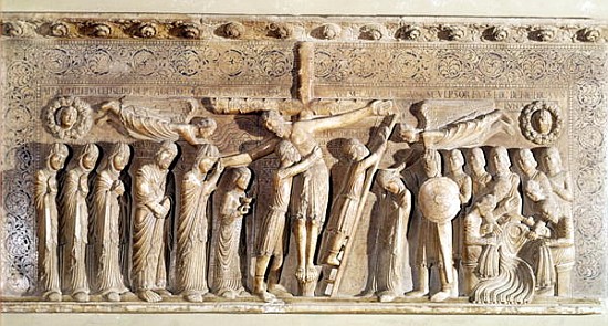 Relief panel depicting the Deposition, 1178 (marble) von Benedetto Antelami