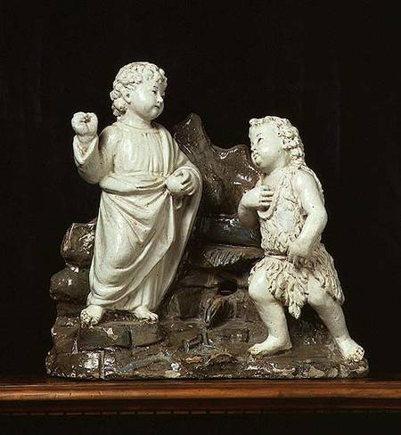 Christ as a boy appearing to the Infant St. John the Baptist, sculpture von Benedetto Buglioni