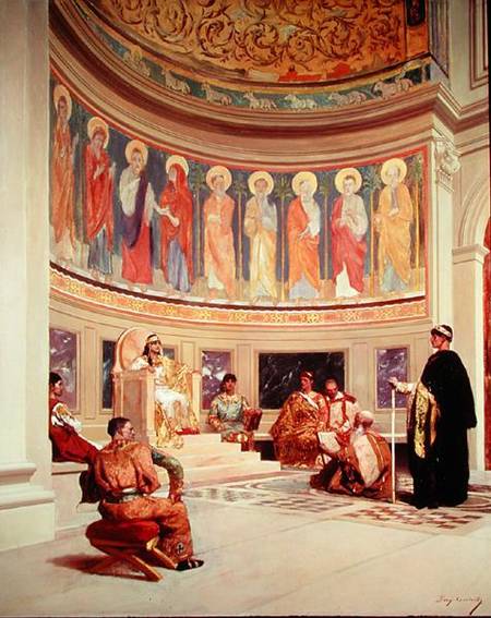St John Chrysostom (c.347-407) exiled by Empress Eudoxia (d.404) von Benjamin Constant