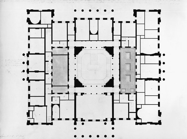 Plan of the Mezzanine floor, 1815 von Benjamin Dean Wyatt