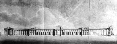 Perspective of Offices seen from the Great Court, 1815 (pen, black von Benjamin Dean Wyatt
