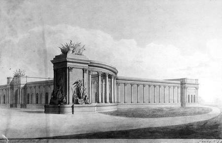 Perspective View of an Entrance Pier at the House von Benjamin Dean Wyatt