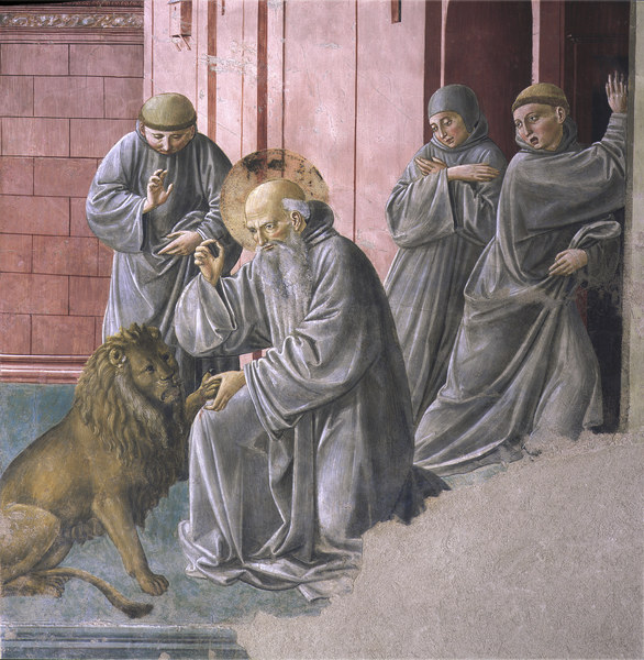 Hieronymus und der Löwe von Benozzo Gozzoli