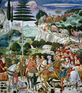 The Journey of the Magi to Bethlehem, the left hand wall of the chapel c.1460