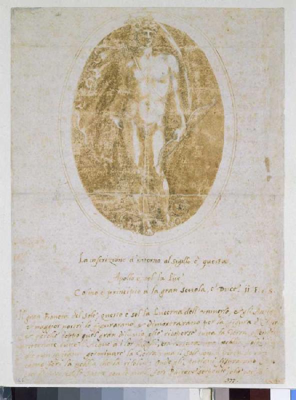 Apollon mit der Pythonschlange im Oval von Benvenuto Cellini