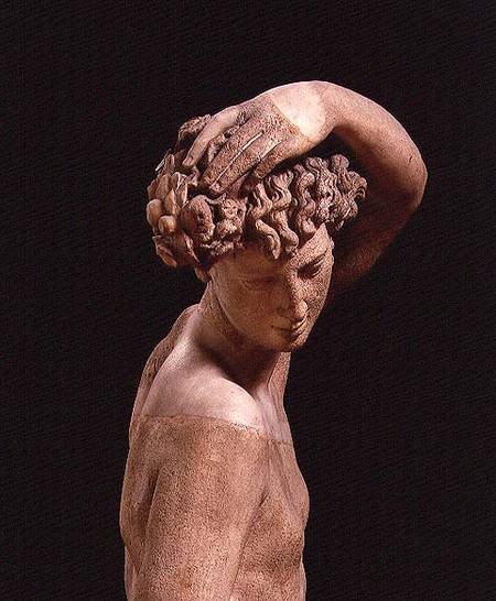 Narcissus, detail of the head, sculpture von Benvenuto  Cellini
