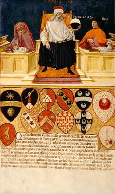 Good government in the public finance office, 1474 (oil on panel) von Benvenuto  di Giovanni